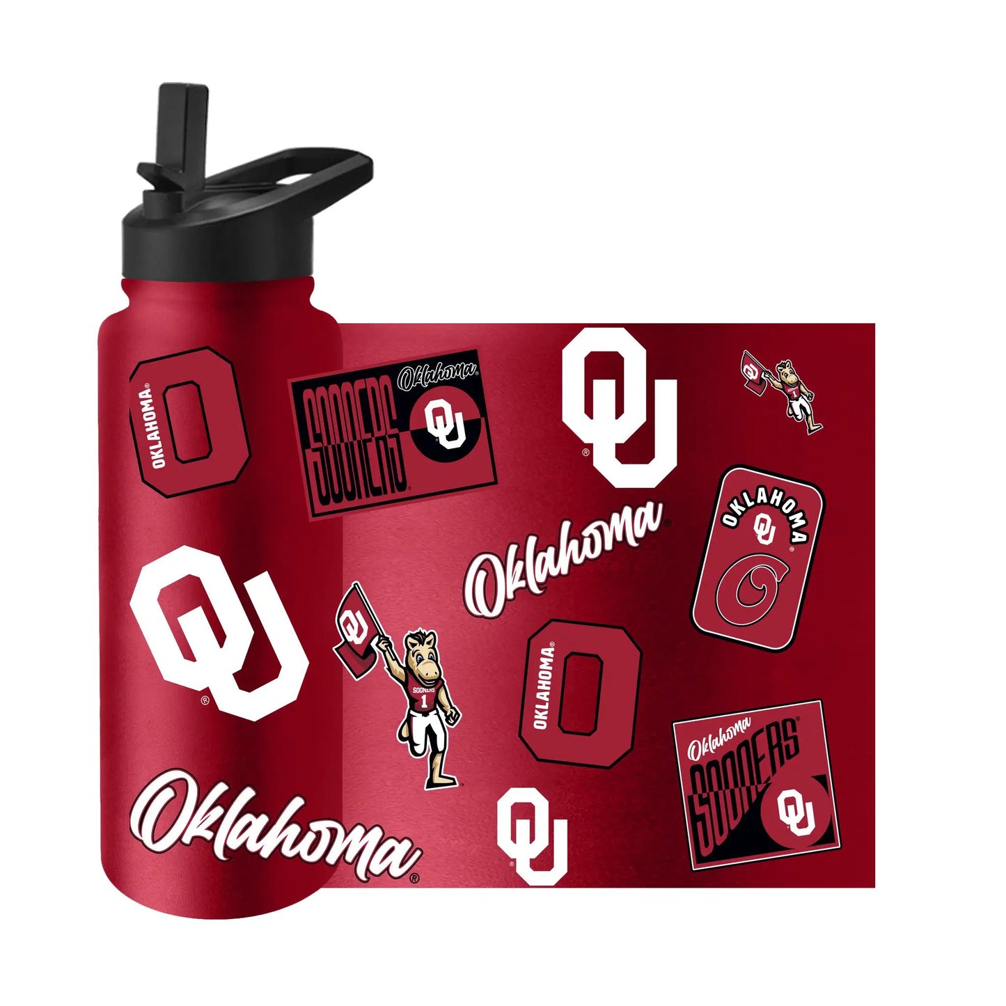 Oklahoma Sooners Quencher Bottle 34oz Stainless Steel Dreamweave
