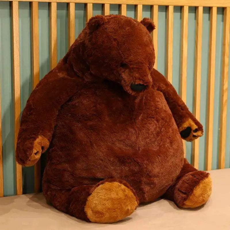 1M Big Simulation Brown Bear Plush Toy Stuffed Animal Giant Mr Boss Bear Plush Doll Pillow Soft Cushion Kids Birthday Gift - ToylandEU