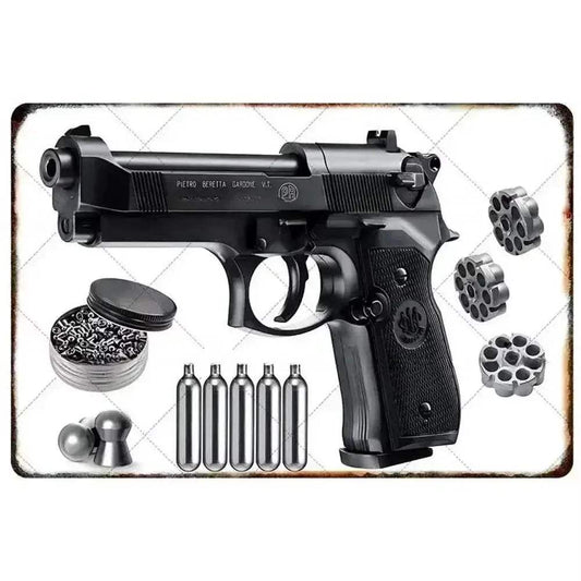 1PC Commanding Pistol Metal Signs for Military Wall Decor - ToylandEU