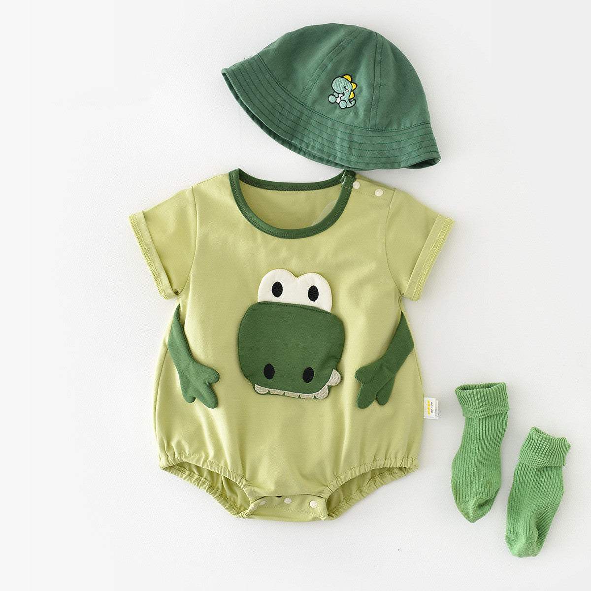 Baby Full Moon Dinosaur Jumpsuit | Light Green | Going-Out Outfit