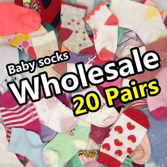 20 Pairs Baby Boy Girl Socks Wholesale Baby Cotton Socks - ToylandEU