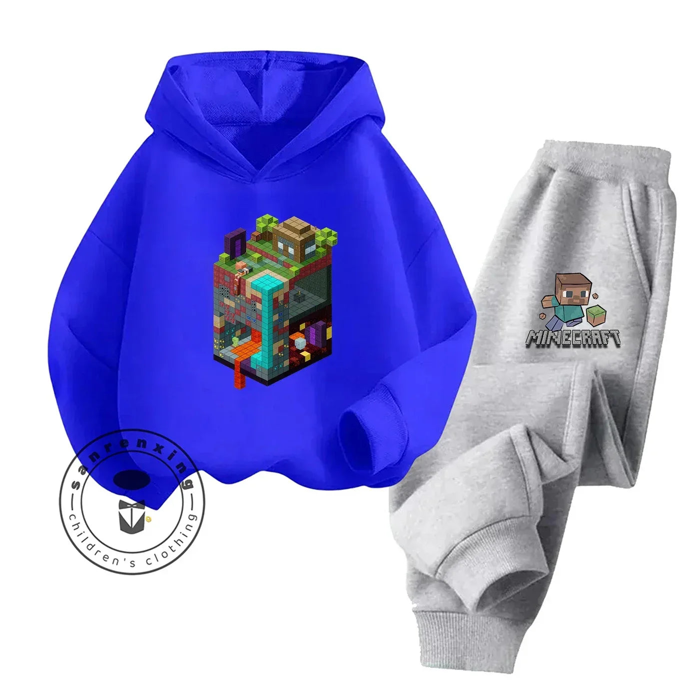 2025 New Fashion Minecraft Cartoon Printed Hoodie Set For Children Teenagers Boys Girls Casual Hot Sale Autumn Winter - ToylandEU