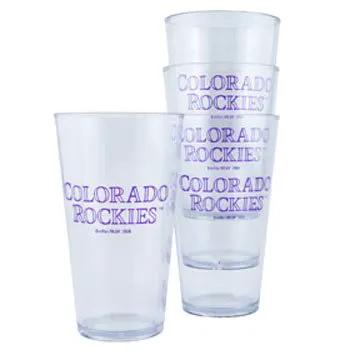 Colorado Rockies Glass Pint 16oz Plastic Clear 4 Pack
