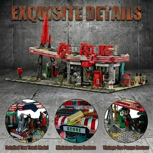 2221 Pieces Petrol Station Modular Building Blocks Set For Adults - ToylandEU