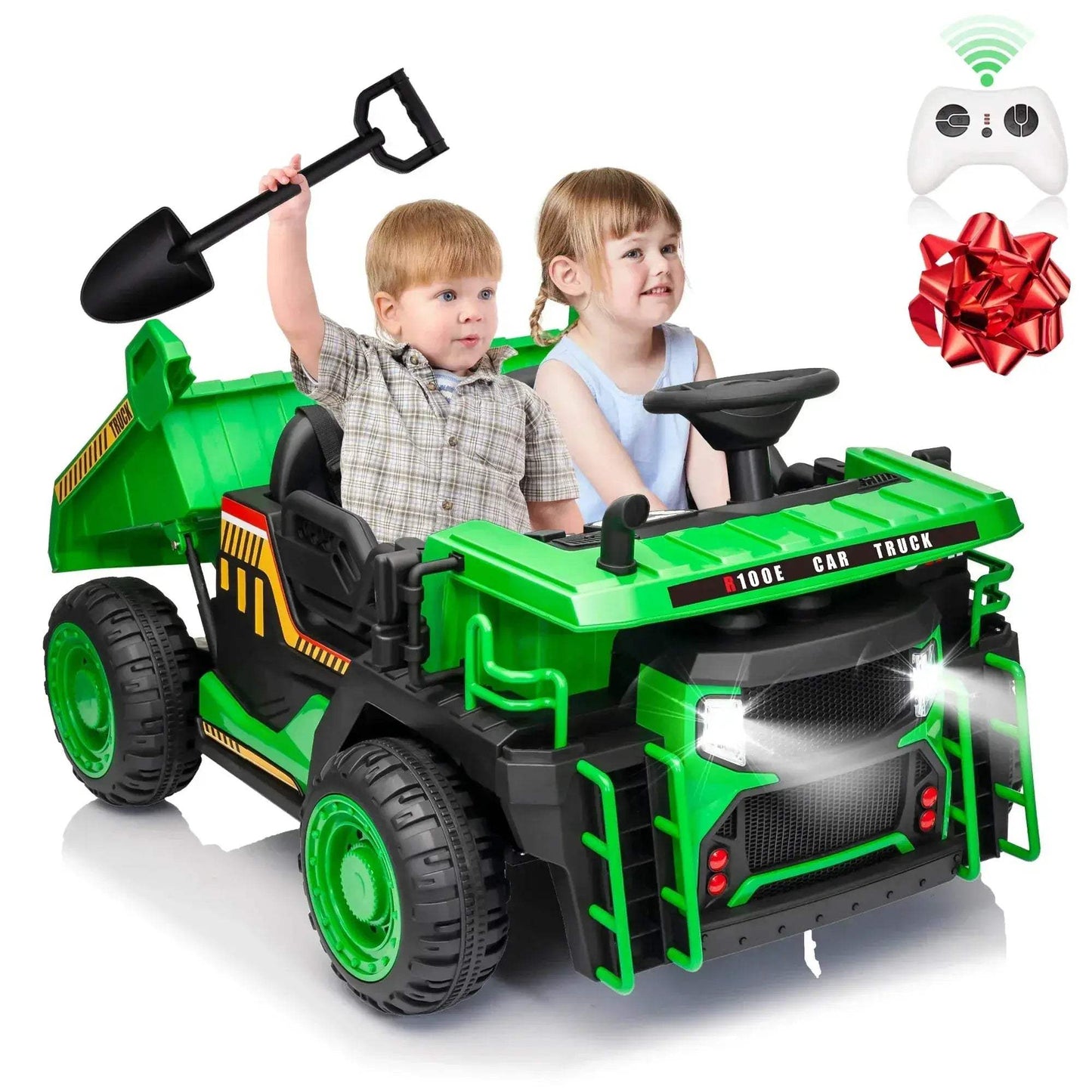 24V Remote Control Ride On Dump Truck With Dual Seats - ToylandEU