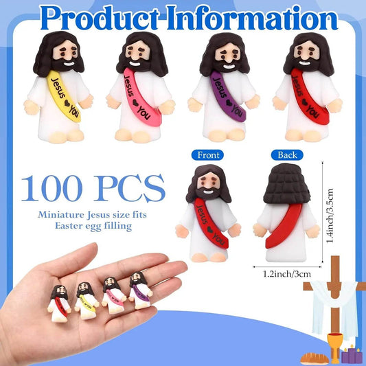 25-100 Pcs Mini Jesus Figures Jesus Loves You Toys - ToylandEU