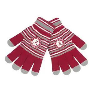 Alabama Crimson Tide Gloves Knit Stripe Acrylic
