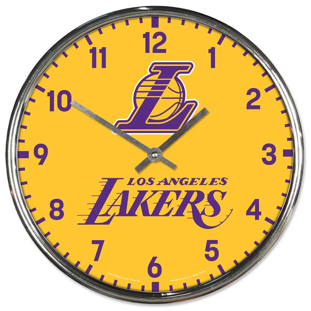 Los Angeles Lakers Clock Round Wall Style Chrome Periodic Restock