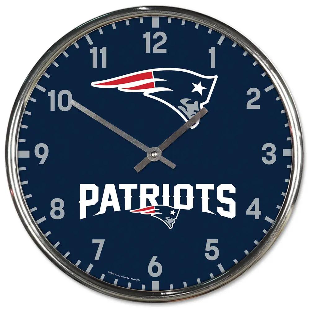 New England Patriots Round Chrome Wall Clock Periodic Restock