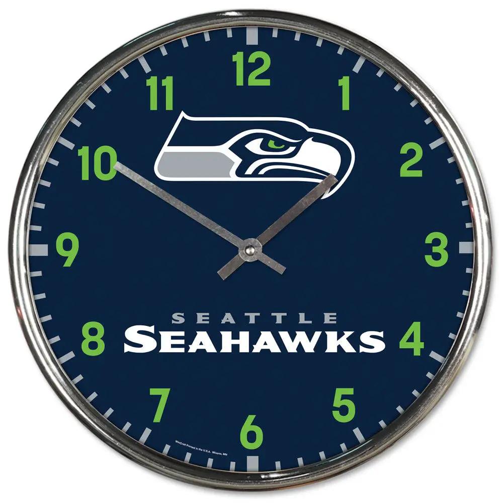 Seattle Seahawks Round Chrome Wall Clock Periodic Restock
