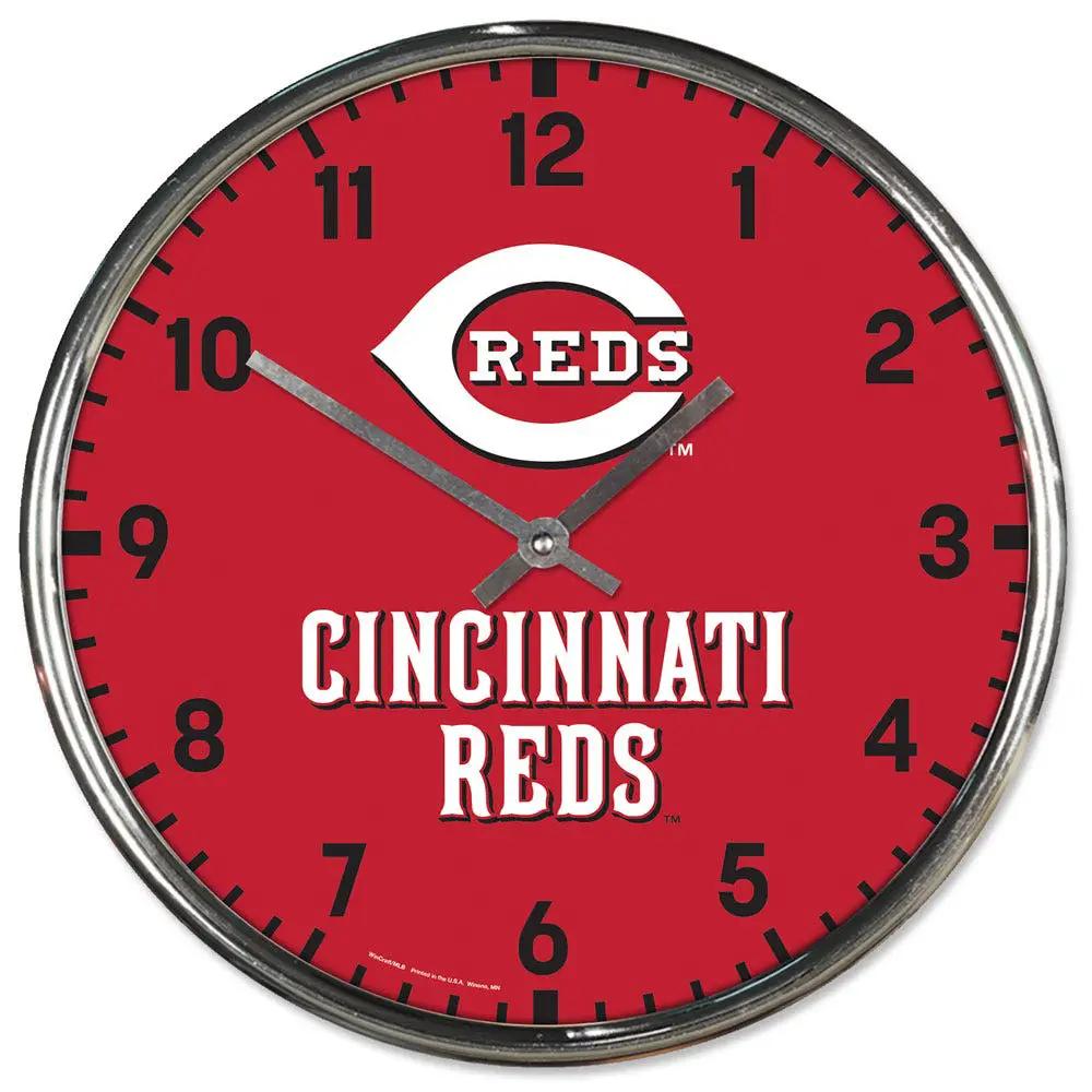 Cincinnati Reds Round Chrome Wall Clock Periodic Restock
