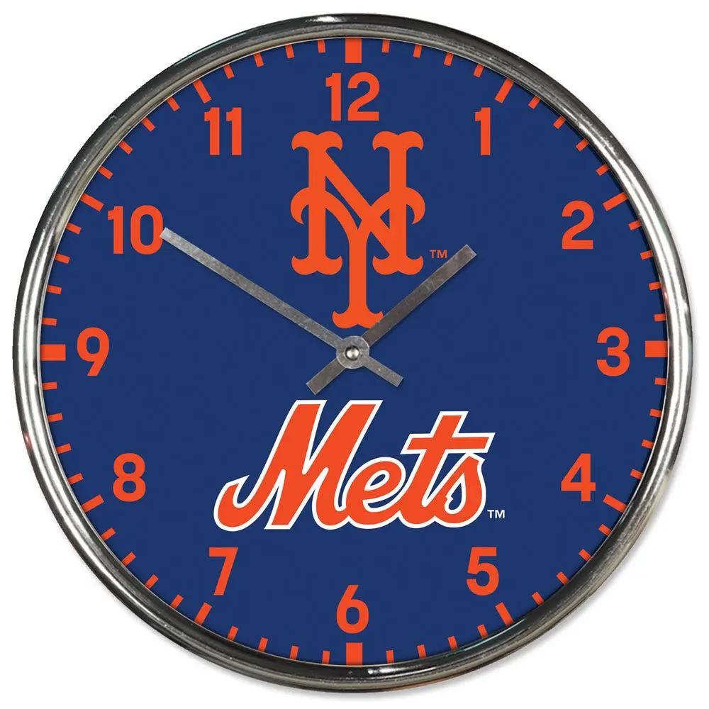 New York Mets Round Chrome Wall Clock Periodic Restock