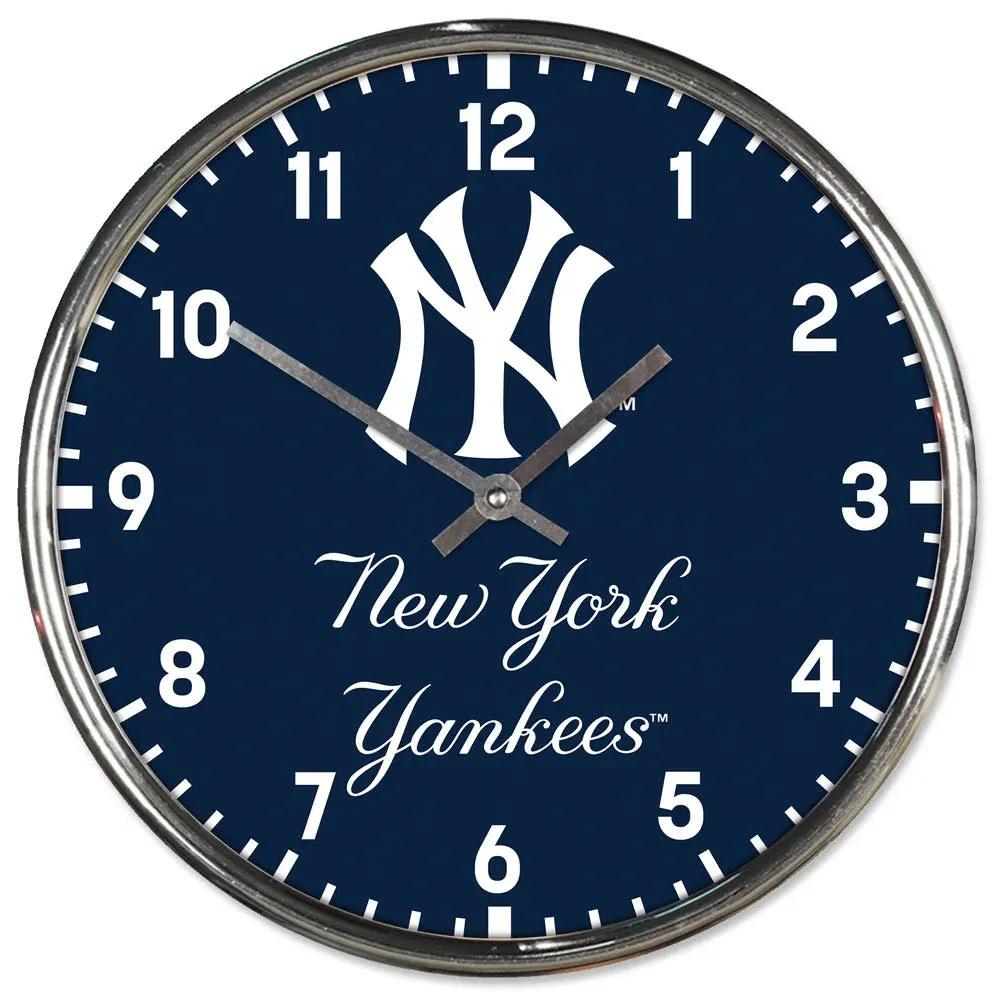 New York Yankees Round Chrome Wall Clock Periodic Restock