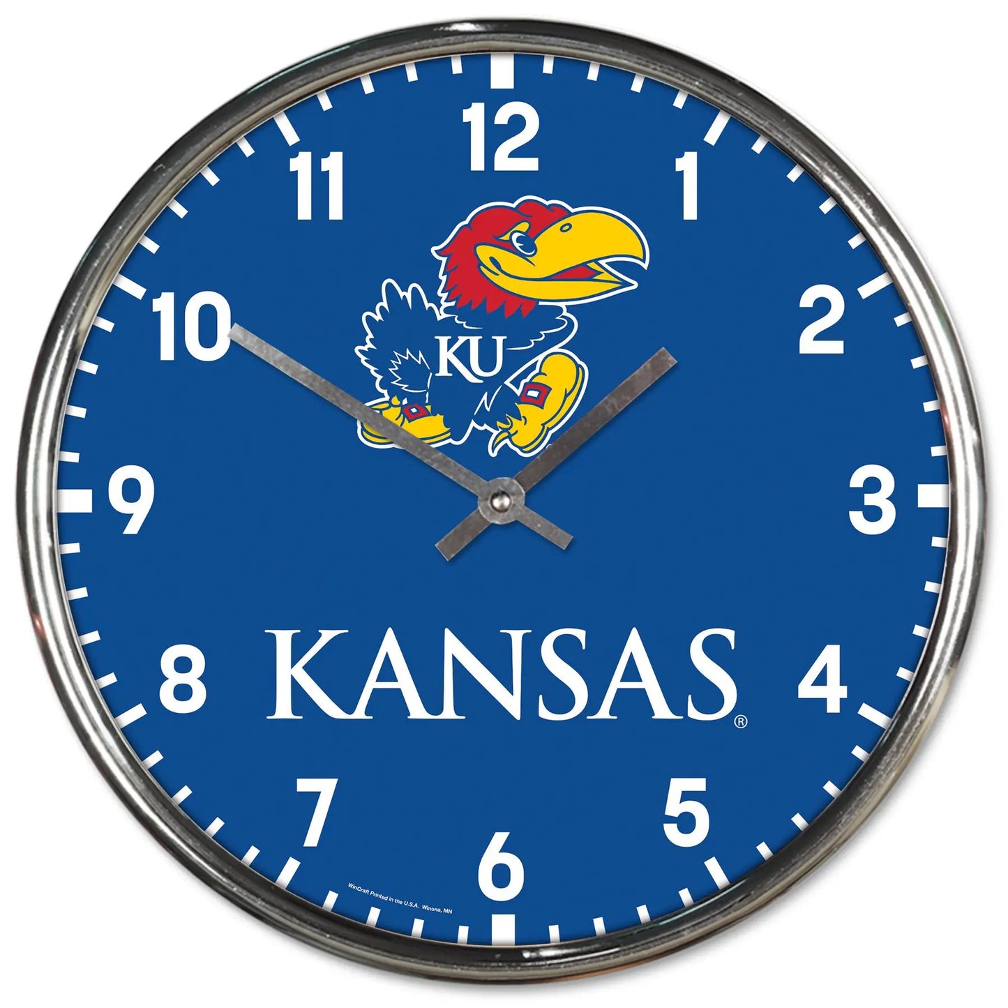 Kansas Jayhawks Round Chrome Wall Clock Periodic Restock
