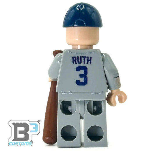 Babe Ruth Baseball Figure With Custom Print On Lego Parts - ToylandEU