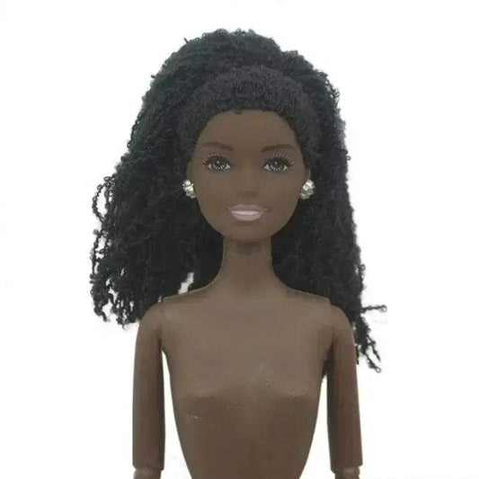 30CM Female Black Dolls With Dress Kids Toys Woman Fashion Shoes Brown Hair For Girl Black African Doll Children Birthday Gift - ToylandEU
