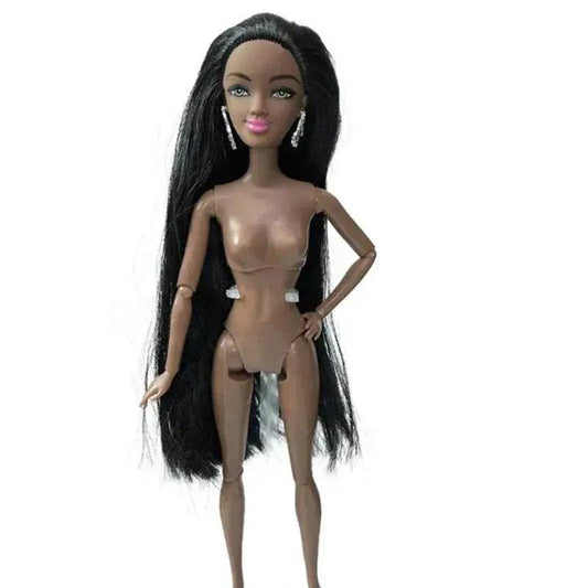 30cm Height Black Dolls Multi-jointed African Dolls with Black Hair for Girls Diy Dress Up Toys - ToylandEU™