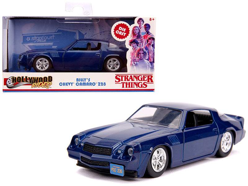 Billy's Chevrolet Camaro Z28 Metallic Dark Blue | 1/32 Diecast Model Car | Jada | Stranger Things Series