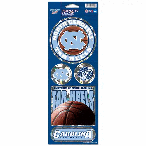 North Carolina Tar Heels Decal 4x11 Die Cut Prismatic Style
