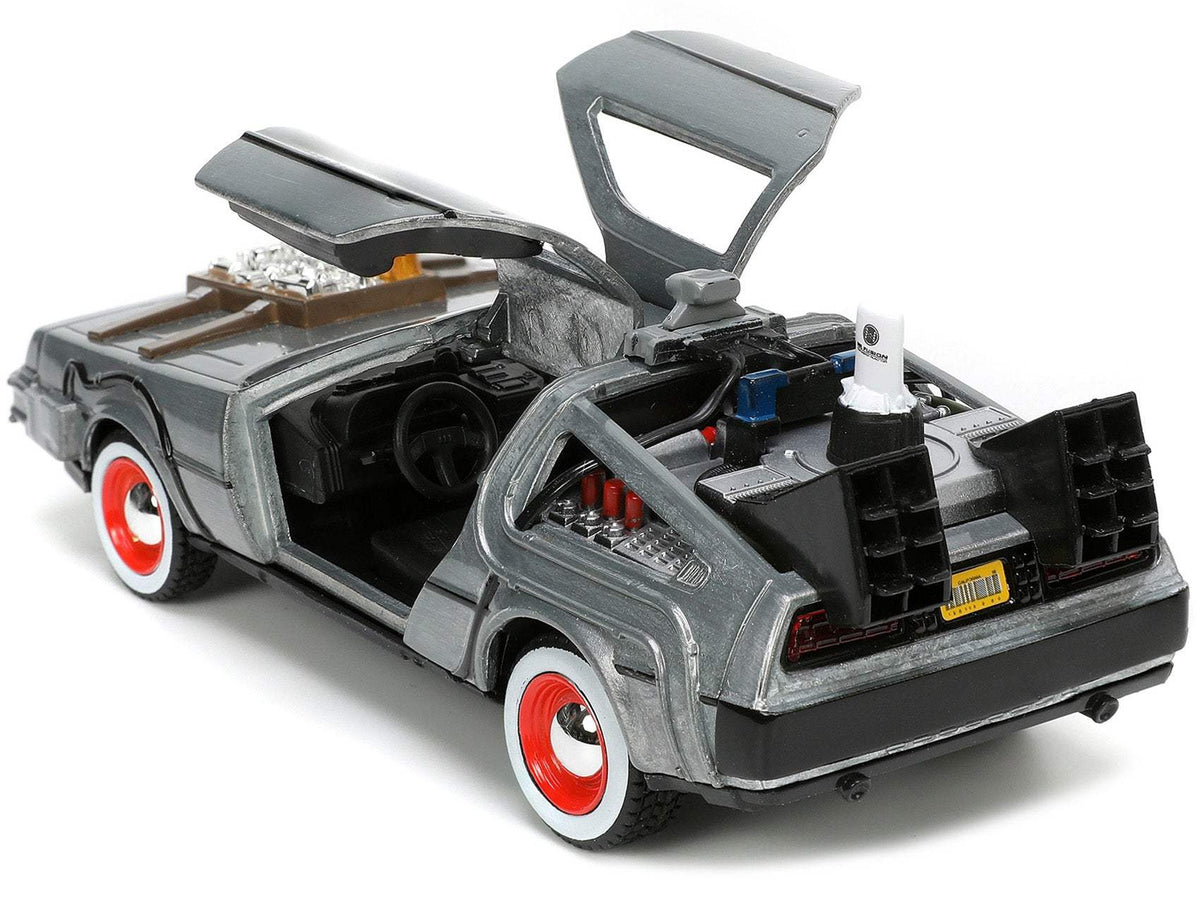 Diecast Movie Car | 1/32 Scale DeLorean | Brushed Metal Time Machine