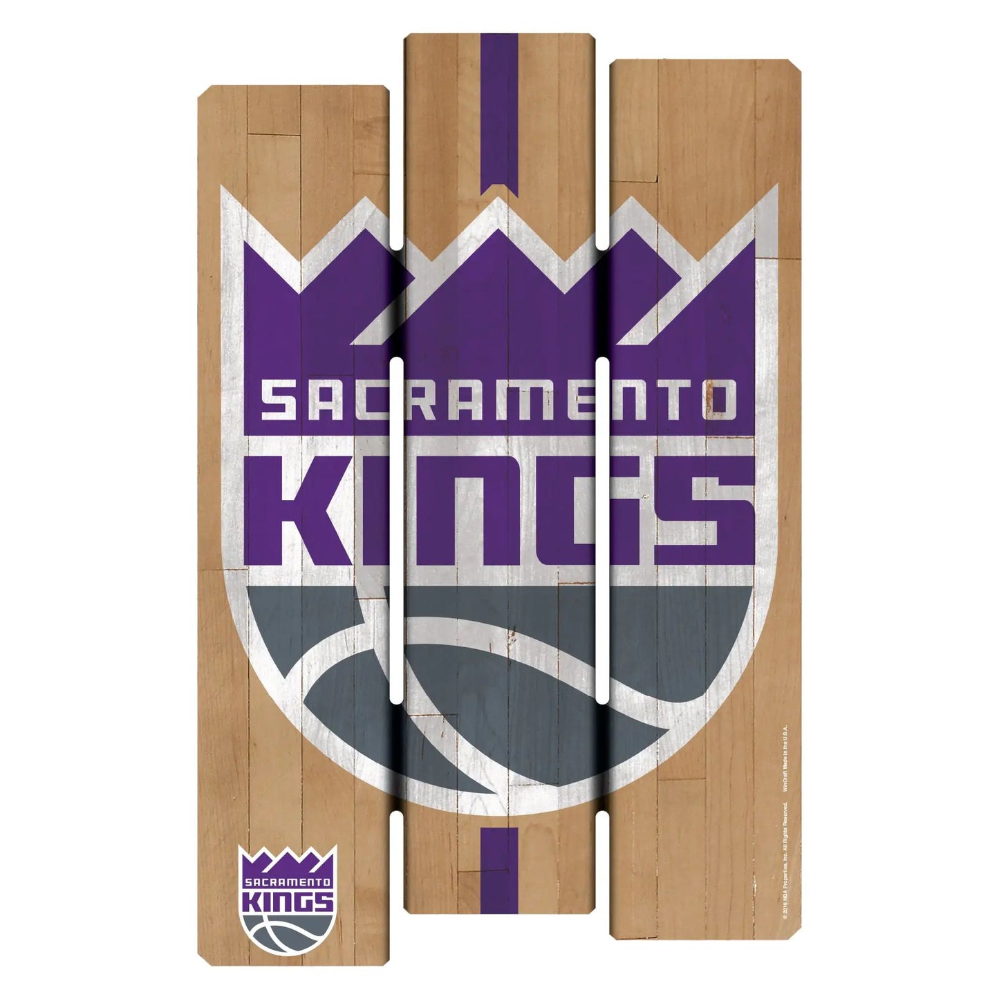 Sacramento Kings Sign 11x17 Wood Fence Style T/B