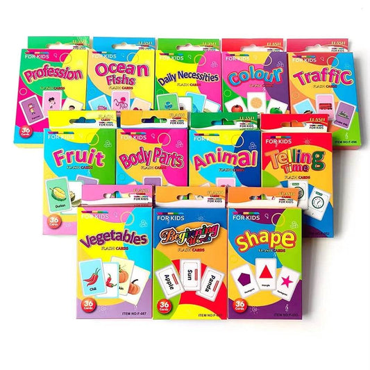 36pcs Children Cognition Cards Body Parts Animal Fruits Double Side Flashcards Montessori Baby Kids Early Educational Toys Gifts - ToylandEU