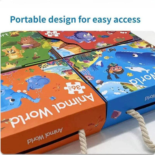 36pcs Carrying Jigsaw Puzzle Gift for Children 3-6 Years - ToylandEU™