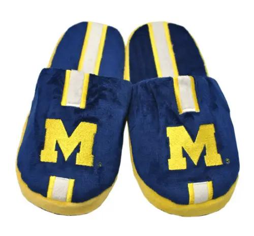 Michigan Wolverines Slipper - Youth 8-16 Size 7-8 Stripe - (1 Pair) - XL