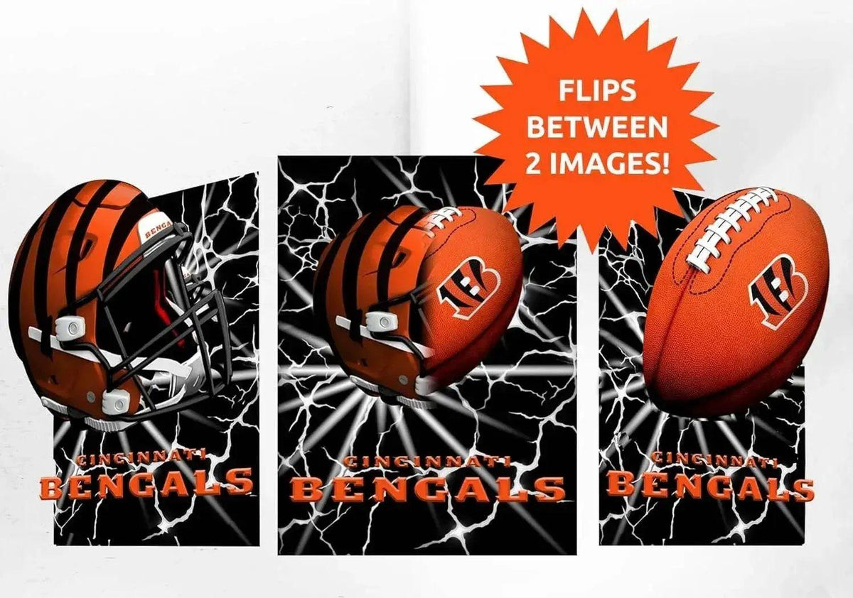 Cincinnati Bengals 3D Art Print Lightning Flip 12x16 - ToylandEU™