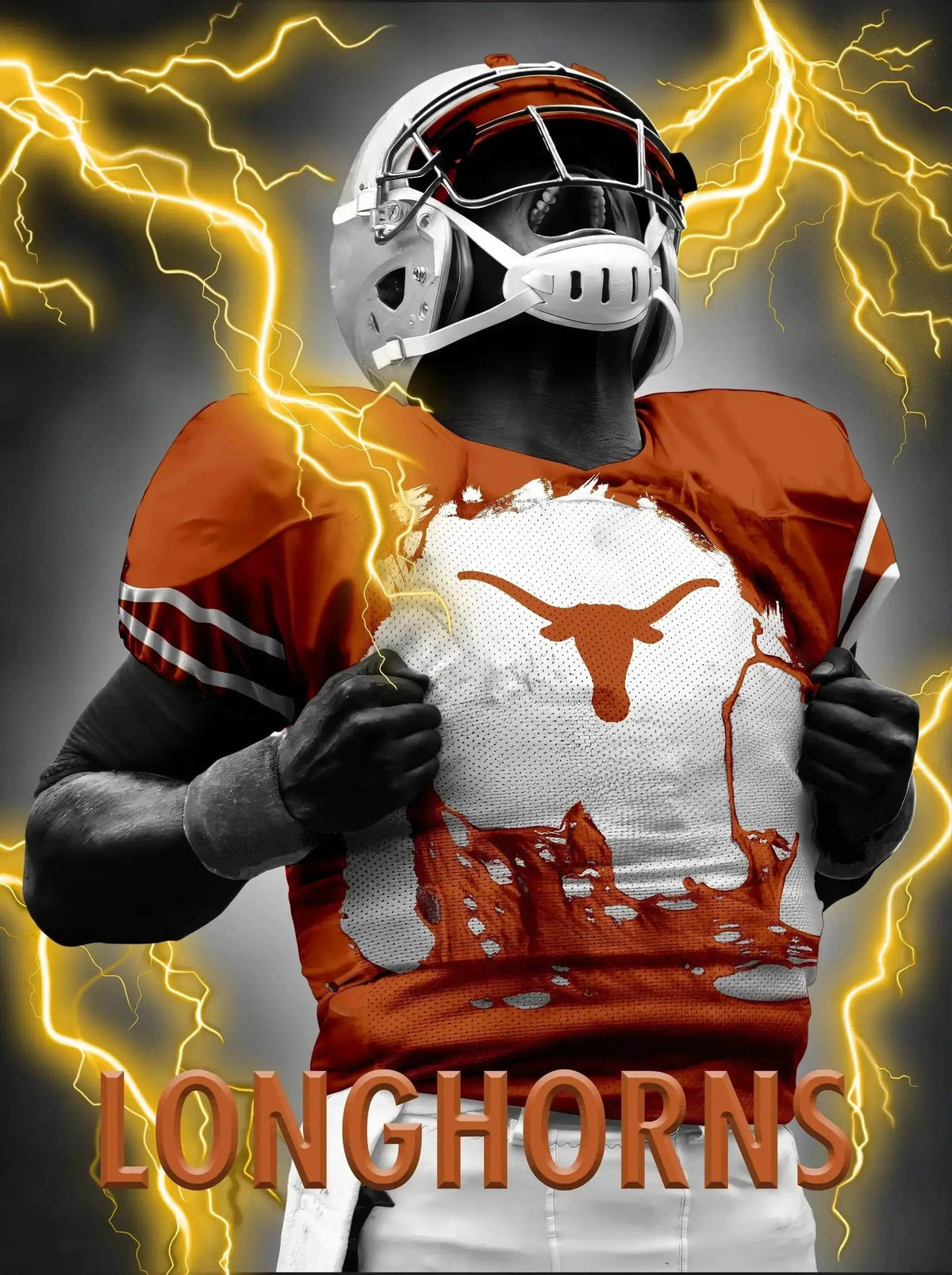 Texas Longhorns 3D Art Print 12x16 Super Player Official - ToylandEU™