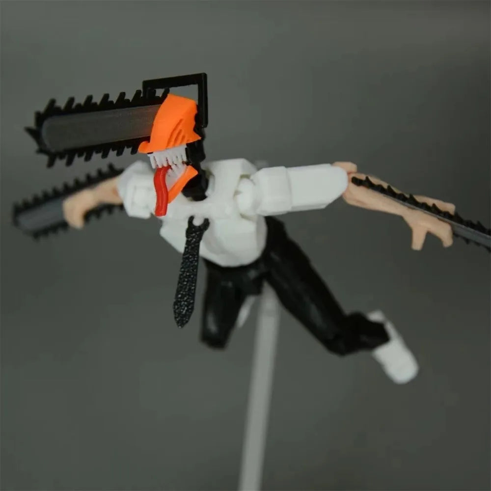 3D Printed Chainsaw Man Action Figure With Full Articulation