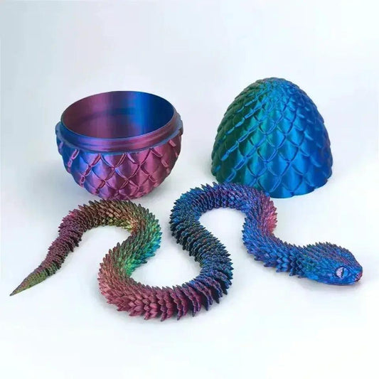 3D Printed Snake Egg Decoration With Flexible Joints - ToylandEU™