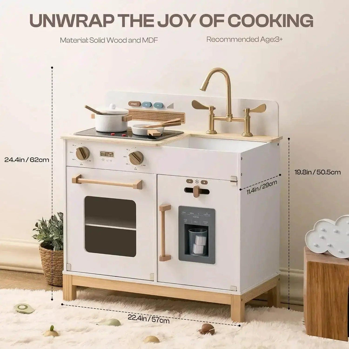 Robotime Play Kitchen for Toddlers with Real Lights Sounds 3D Puzzle - ToylandEU™
