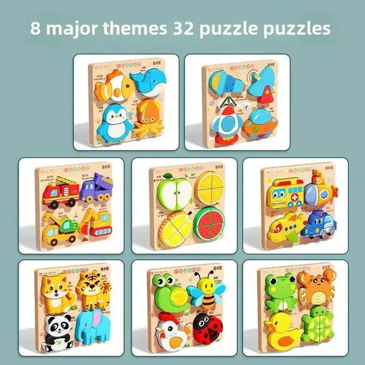 3D Wooden Animal Jigsaw Puzzles For Montessori Learning - ToylandEU™