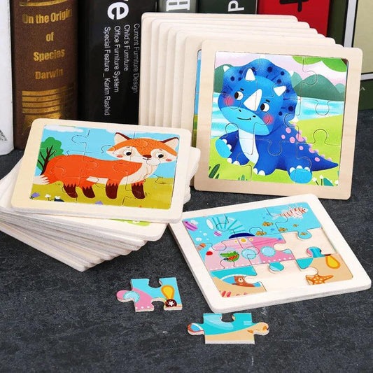 3D Wooden Puzzle | 11x11cm Animal Theme | Toylandeu™