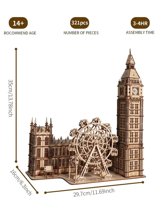 3D Wooden Puzzle Big Ben Model Kits Creative Gift Home Decor - ToylandEU