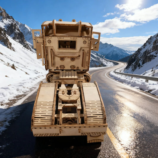 3D Wooden Puzzle Semi Trailer Truck Kit Hand Assembled DIY - ToylandEU