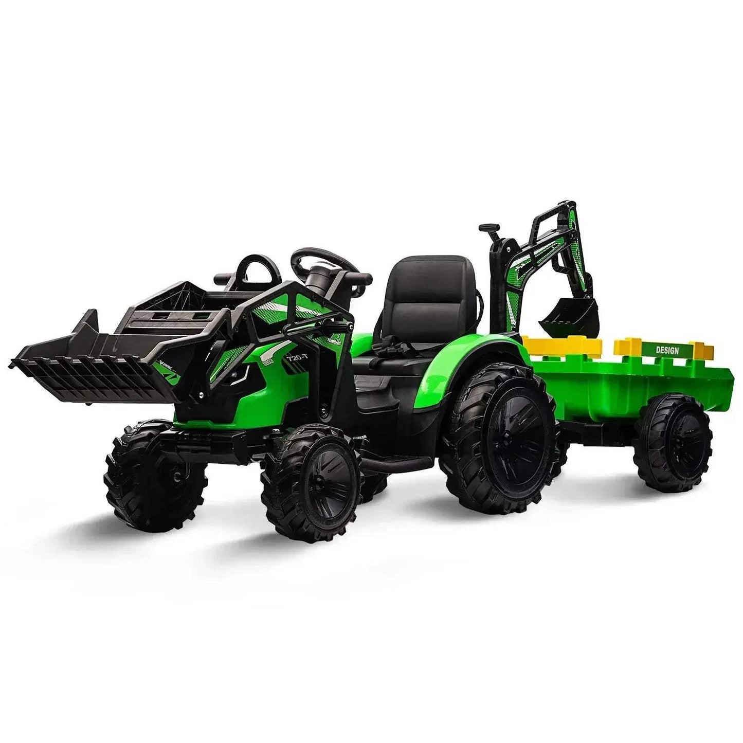 3In1 Ride On Tractor Excavator Bulldozer With Trailer - ToylandEU™