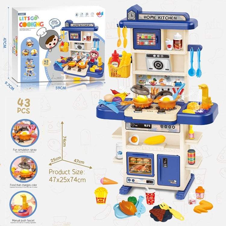 Kids Cooking Play Suit | 43 Piece Set | Audio Visual Play | Toddler Size