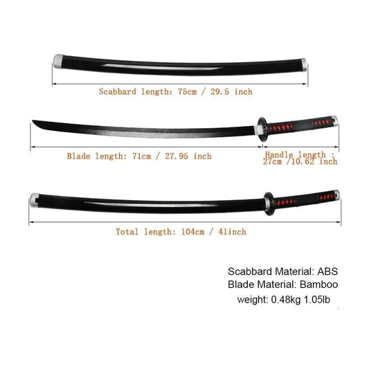 41 Inch Demon Slayer Samurai Katana Sword With Belt And Holder - ToylandEU™