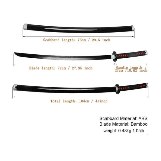 41 Inch Demon Slayer Samurai Katana Sword With Belt And Holder - ToylandEU™
