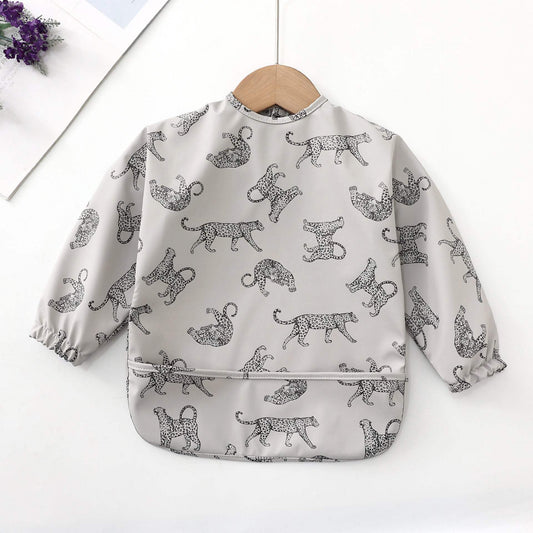 Kids' PU Reverse-Dressing Bib Smock | Leopard And Dots
