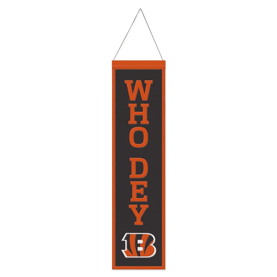 Cincinnati Bengals Banner Wool 8x32 Heritage Slogan Design