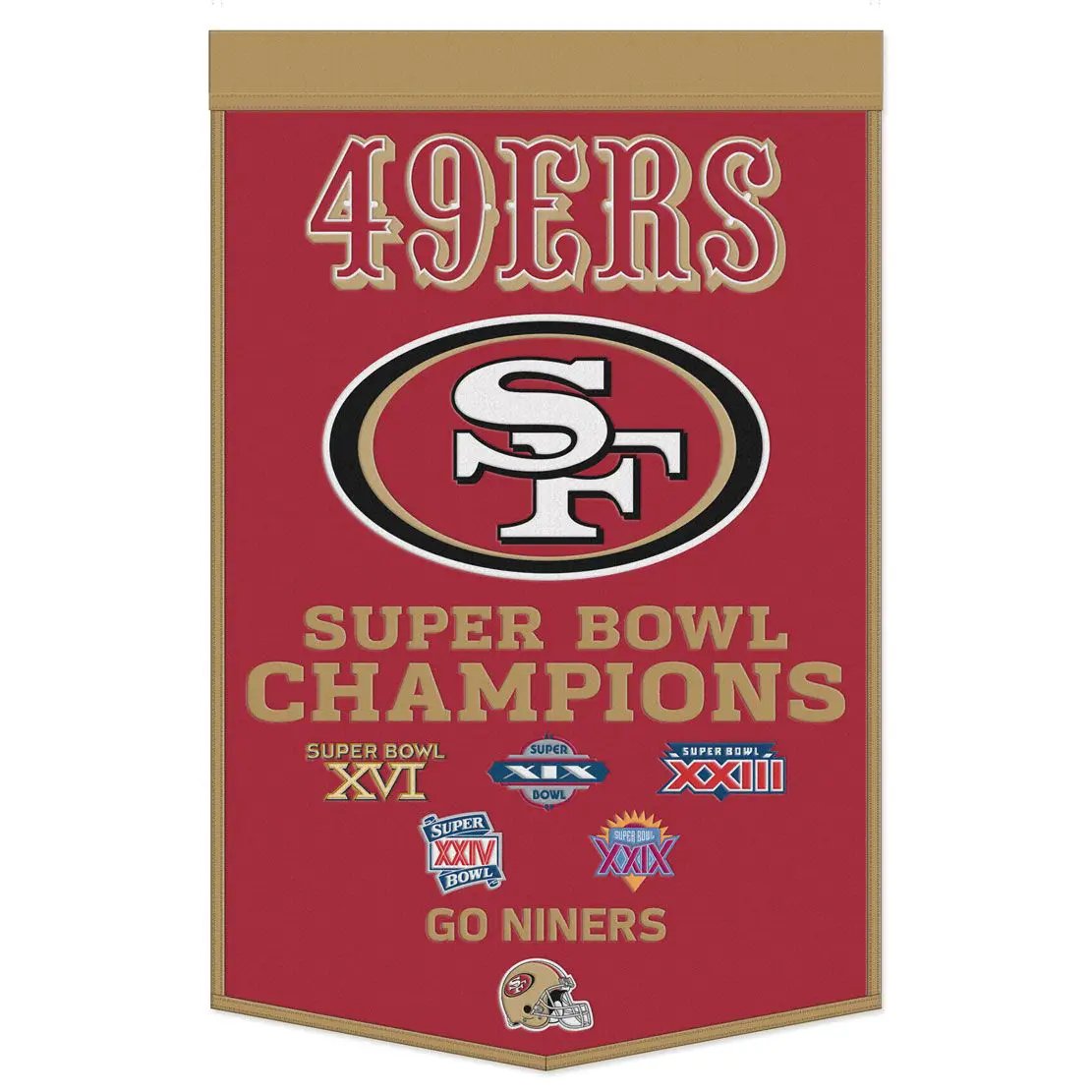 San Francisco 49ers Banner Wool 24x38 Dynasty Champ Design