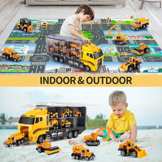 5 In 1 Toys For Construction Vehicles Truck Carrier Toy - ToylandEU