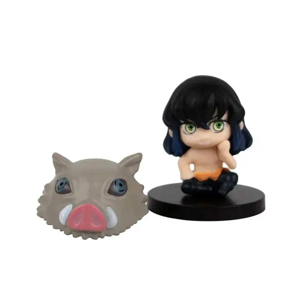 5 Pcs Set Chibi Mini Figurines, Kawaii Demon Slayers Tanjiro Nidouzi Inosuke Zenitsu Anime Figures 5 CM - ToylandEU