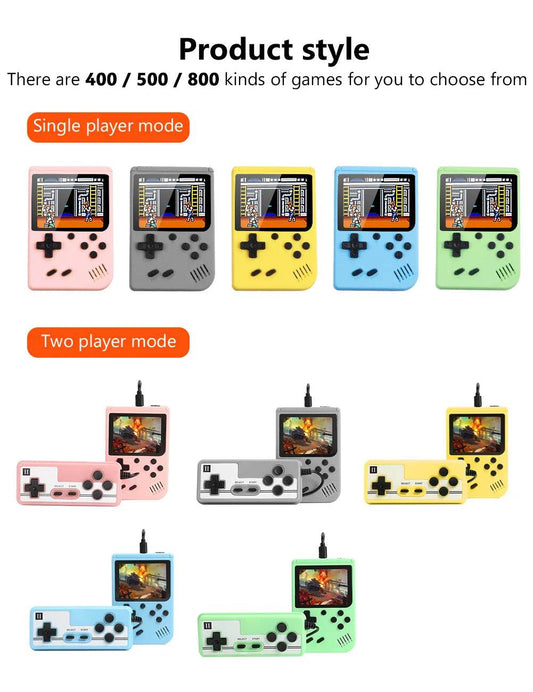500-in-1 Handheld Mini Electronic Game Console for Kids - Portable Video Game Player - ToylandEU