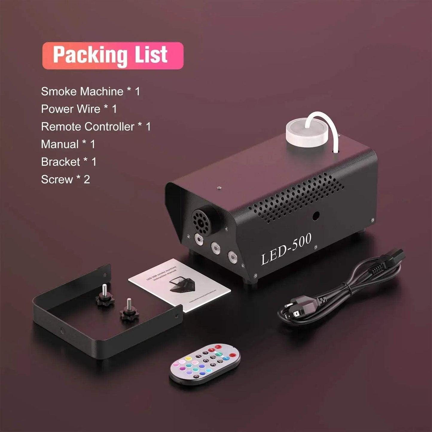 500W RGB Smoke Machine With Remote Control For DJ Events - ToylandEU