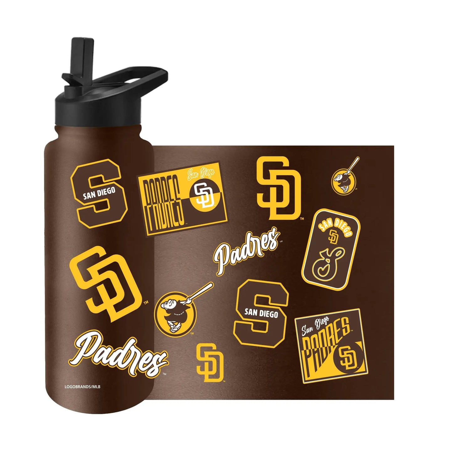 San Diego Padres Quencher Bottle 34oz Stainless Steel Dreamweave