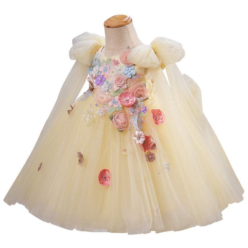 Girls' Applique Bow Mesh Sleeveless Tulle Tutu Fairy Dress | Organza | Baby & Children's Dresses